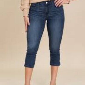 Judy Blue Jeans Capri Fit Dark Wash Slim Taper Leg High Rise Stretch Denim 15/32